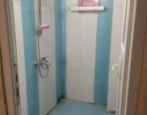 حمام با کاشی های سفید آبی آپارتمان در هنگام 4684