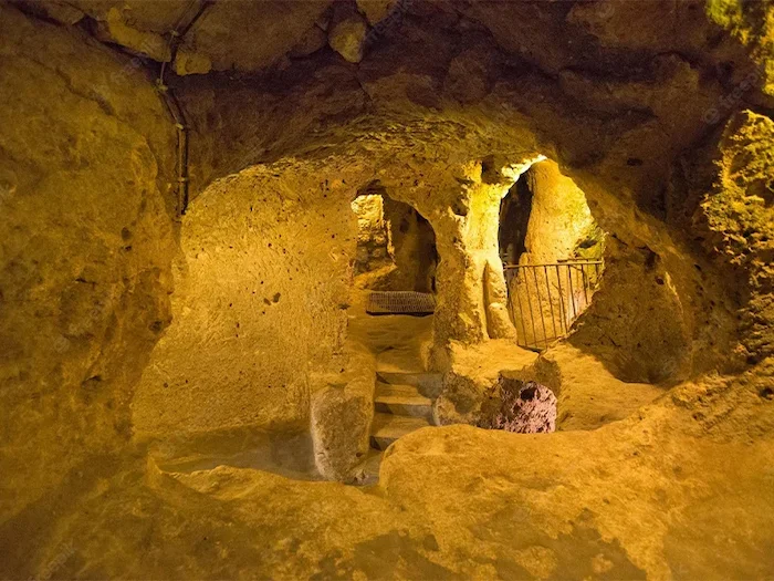 نمای داخلی غار خربس در قشم 413874367